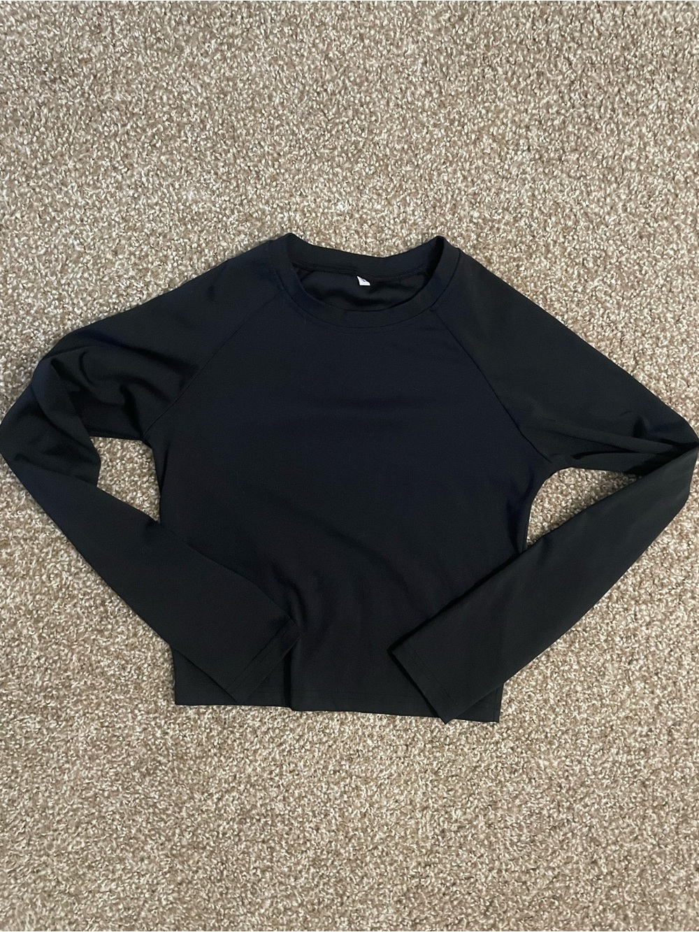 Black Long-Sleeve Crewneck Top
